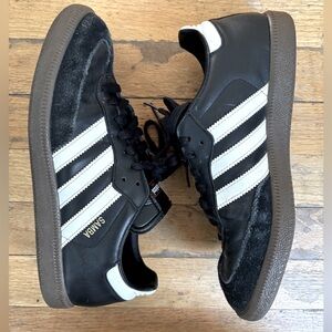 Adidas Sambas Stripe Sneakers in Black Suede - Size 41
